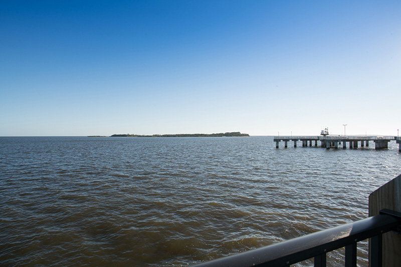 View of the Cedar Key fishing pier from the private balcony
