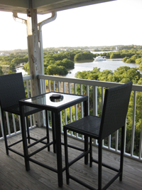 A view of the wetlands from the private balcony