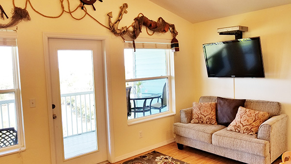 living room and TV