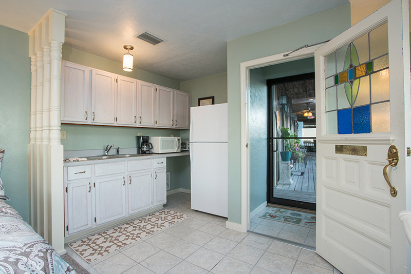 kitchenette and entry door