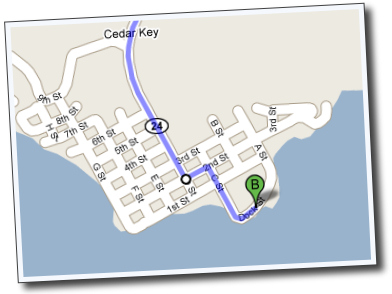 street map of Cedar Key, Florida