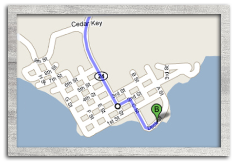 streetmap of Cedar Key, FL